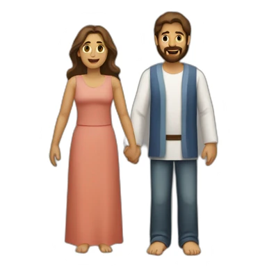 Jesús abrazando a un hombre y mujer sticker