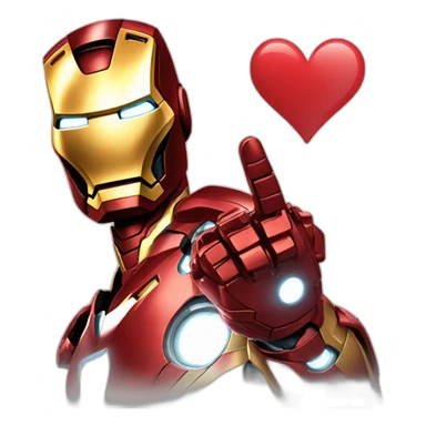 Iron man who makes a heart with his fingers sticker