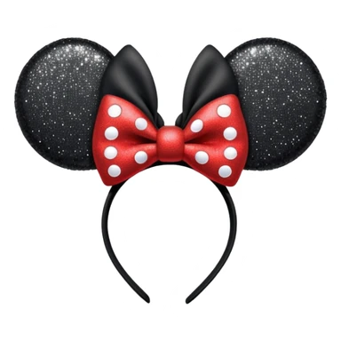 Minnie Mouse ears headband with glitter sticker
