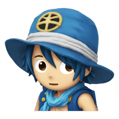 Luffy in a blue wale  sticker