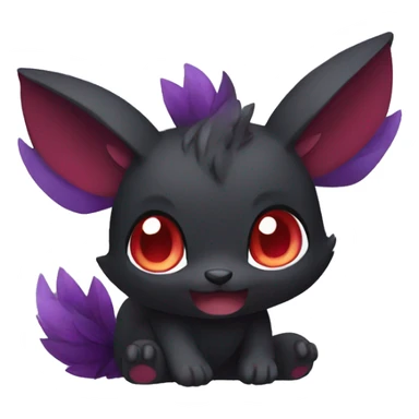 Cute cool dark black red purple animal hybrid Fakemon full body sticker