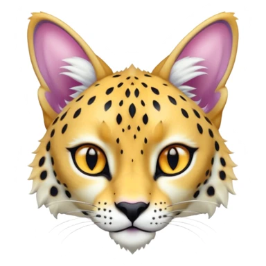 Colorful shiny albino melanistic Caracal-Cheetah-Serval-Trico-Sergal-Vernid-fusion-hybrid-animal-creature, dull body sticker