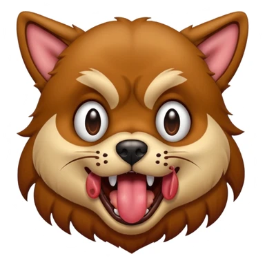Mean dog sticking tongue out sticker