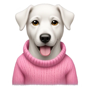 White dog with pink sweater sticker
