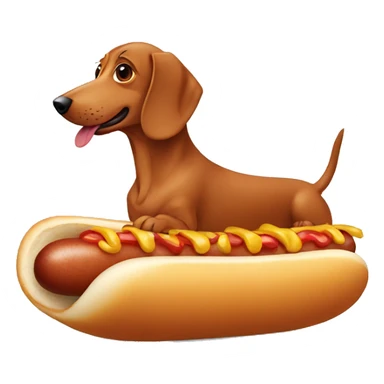 A sausage dog in a hot dog  sticker