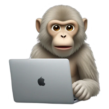 Snow monkey playing pc sticker