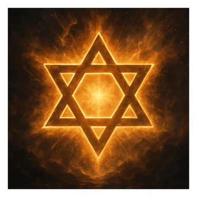 Star of David, glowing, powerful, epic style sticker