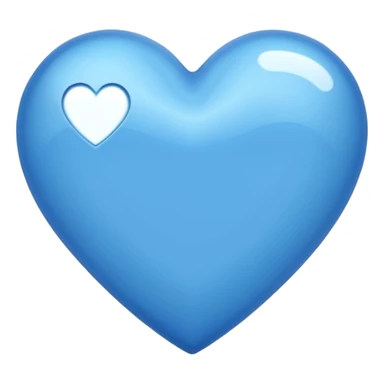 blue heart with a glossy finish sticker