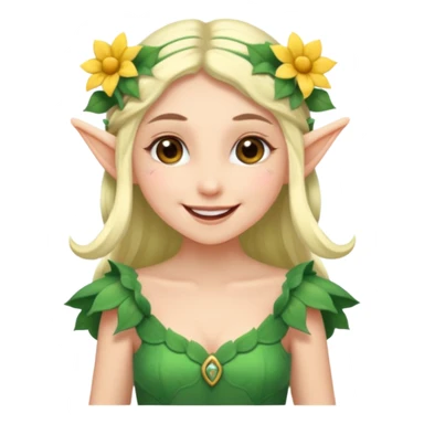 elf wearing flower dress sticker