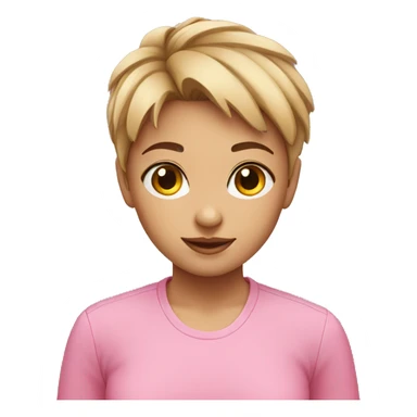 Short haired girl in pink shirt sticker