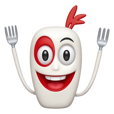A fork mascot like forky in toy story sticker