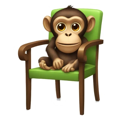Monkey was sitting on a chair  sticker