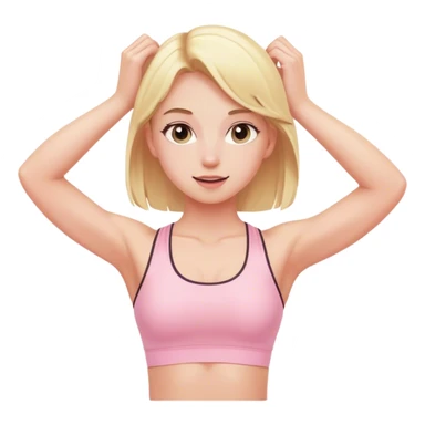 blonde girl stretching in light pink gym  sticker