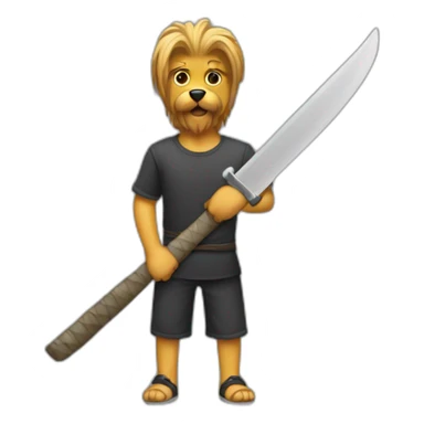 Yorkishore con un machete sticker