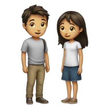 A boy talking to a girl sticker