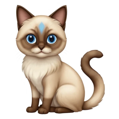 
Siamese cat: long hair fur blue eyes sticker