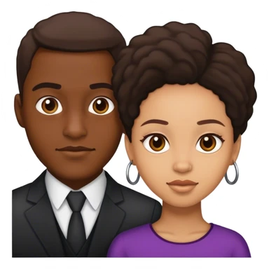 Couples light skin man dark skin woman sticker