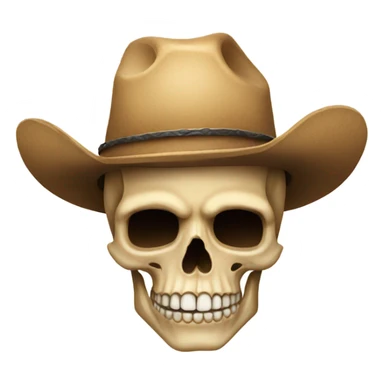 Skull with cowboy hat sticker