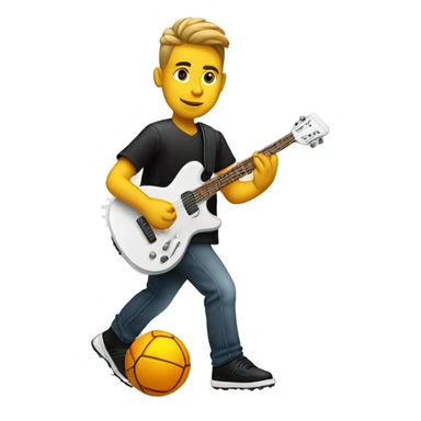 a white soocer player dribbling and playing guitar at the sametime sticker