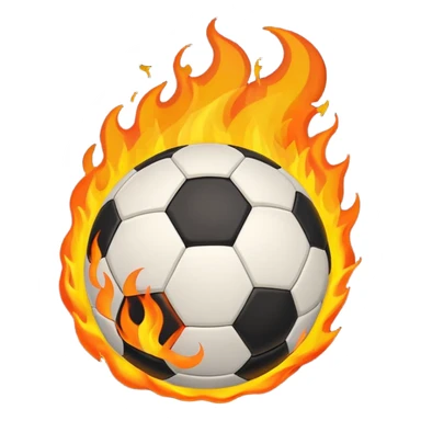 a flaming football sticker