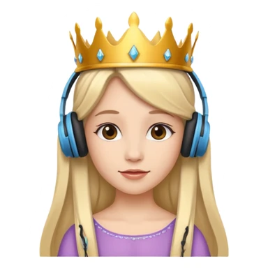 princess with headphones sticker