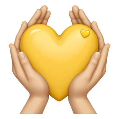 Pray hands + yellow heart  sticker