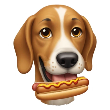 Dog eat hot dog sticker