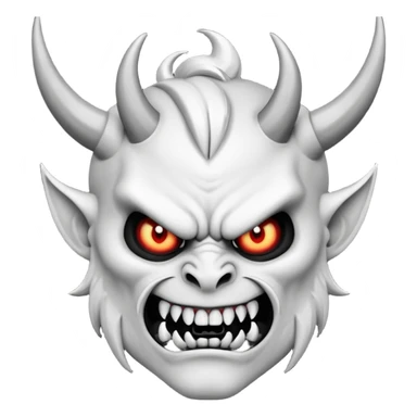Balck and white angry deamon with sharp teeths sticker