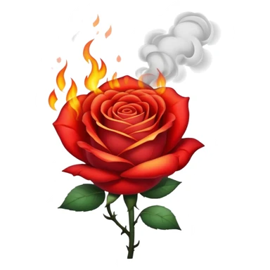 a burning rose sticker