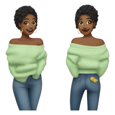One Off shoulder sweater sticker