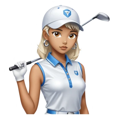 sorayama girl golfing sticker