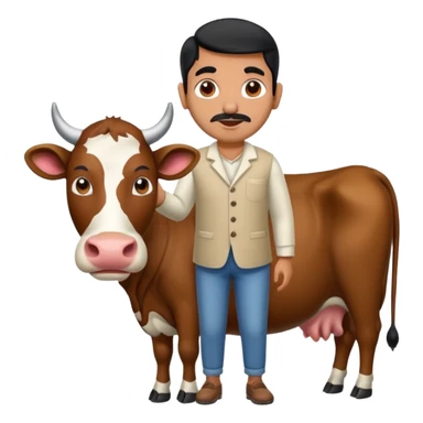 Indian man withg cow sticker