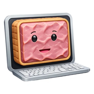 computer made of spam meat sticker
