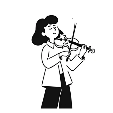 melancholic violinist looking up at the sky thinking sticker