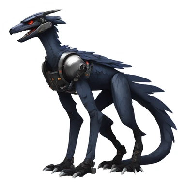 Full body Edgy Anthro Futuristic Mechanical Sergal-raptor-vernid sticker
