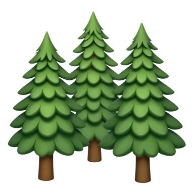 forest, small cute evergreen trees with a lot of leaves sticker