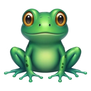 cyan cute frog minimalistic sticker
