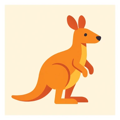 Flat design style kangaroo sticker