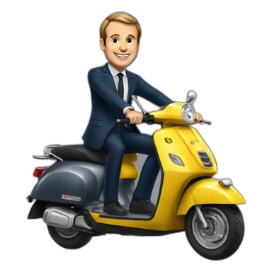 Macron sur un scooter sticker