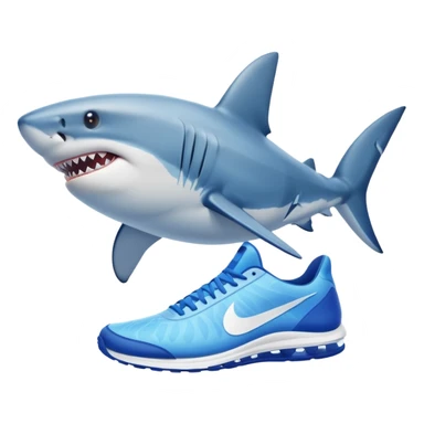 Shark with Nike blue shoes sticker