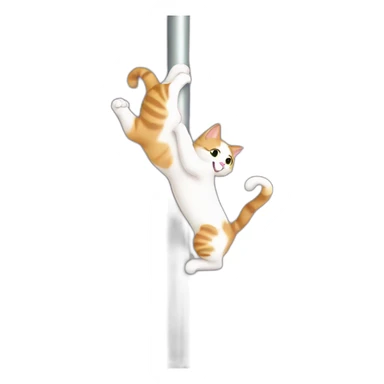 Cat pole-dancing sticker