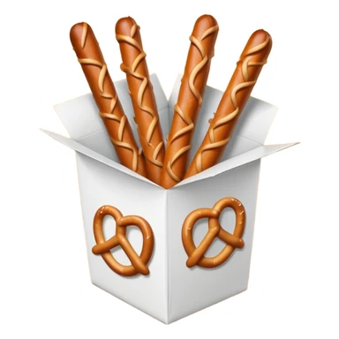 Pretzel sticks on food paper box sticker