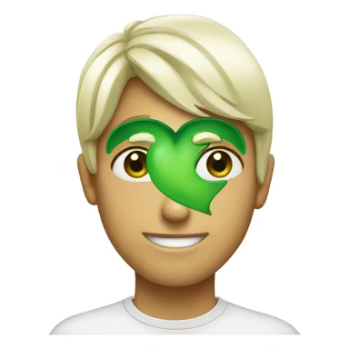 Green heart eyes sticker