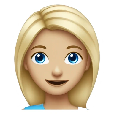 smiling blonde girl with blue eyes portrait sticker