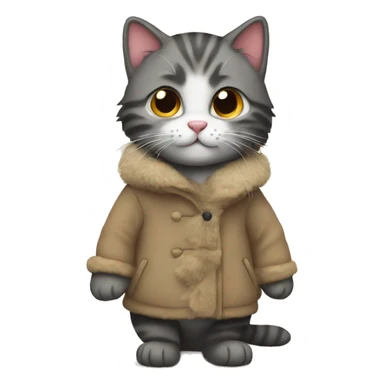 kitty with a coat sticker