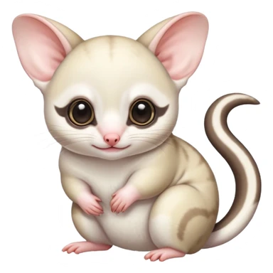 Fat and cute Japanese sugar glider  white. A mom anda a baby one very fat and cute. Snow white colour very white sticker