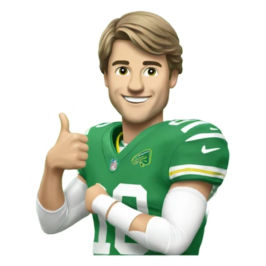 Justin Herbert giving a thumbs up sticker