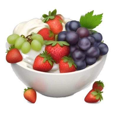 fruit yogurt bowl with strawberries and grapes sticker