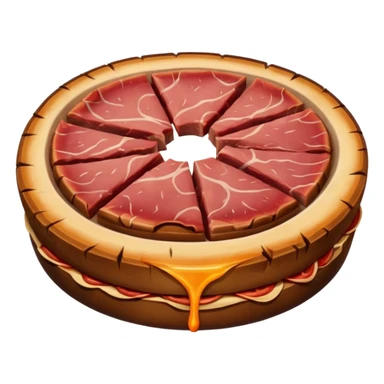 round meat slice roasted  sticker