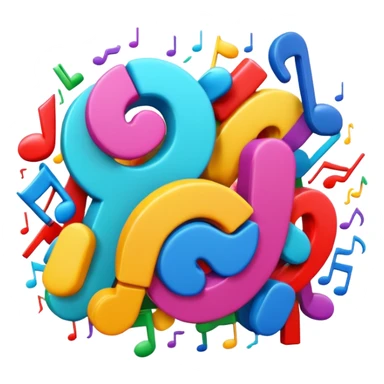 Hip-hop music doodles, no emoji icons, no emoji symbols, 3d render sticker